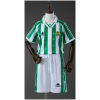 Kids Real Betis Retro Home Kit 1995/97 front view showing verdiblanco striped shirt and white shorts