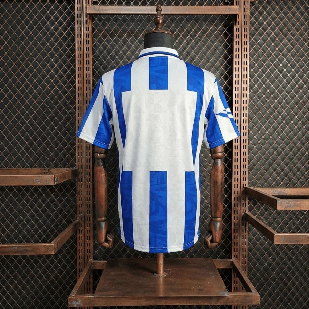 Mens Sheffield Wednesday F.C. Retro Home Jersey 1992/93 Mens Sheffield Wednesday F.C. Retro Home Jersey 1992/93 rear view showing authentic team styling