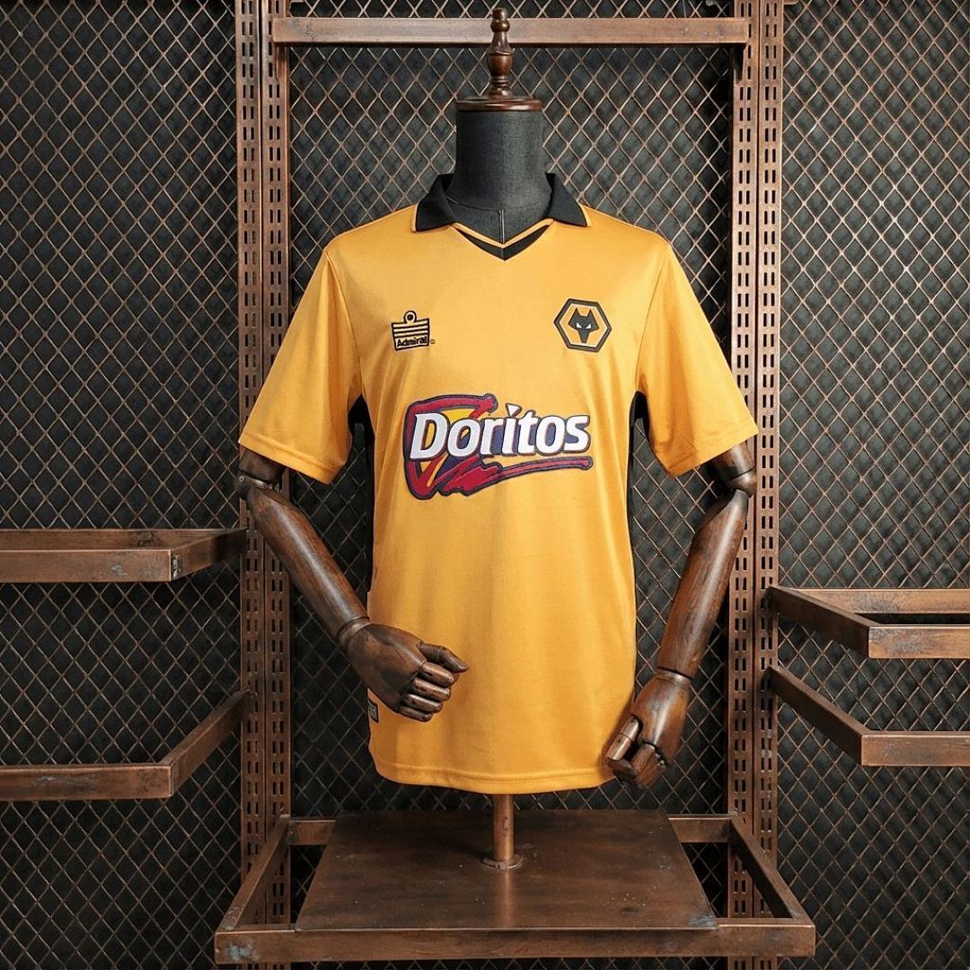 Mens Wolves Retro Home Jersey 2002/04 Mens Wolves Retro Home Jersey 2002/04 front view on mannequin