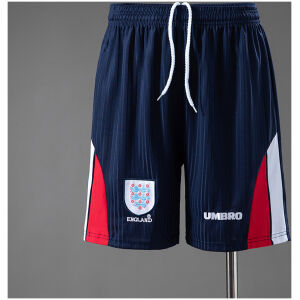 Mens England World Cup Retro Home Shorts 1998 front view on mannequin