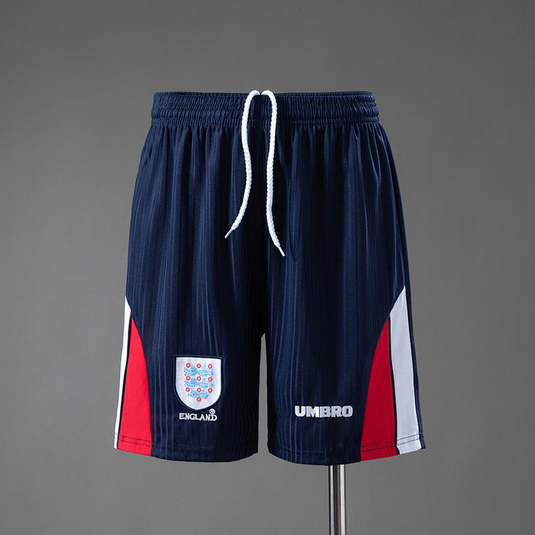 Mens England World Cup Retro Home Shorts 1998 Mens England World Cup Retro Home Shorts 1998 front view on mannequin