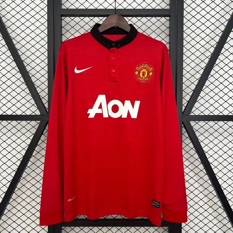 Mens Manchester United Home Retro Long Sleeve Jersey 2013-14 Mens Manchester United Home Retro Long Sleeve Jersey 2013-14