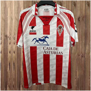 Mens Sporting de Gijon Retro Home Jersey 1995/96 Mens Sporting de Gijon Retro Home Jersey 1995/96 front view on hanger
