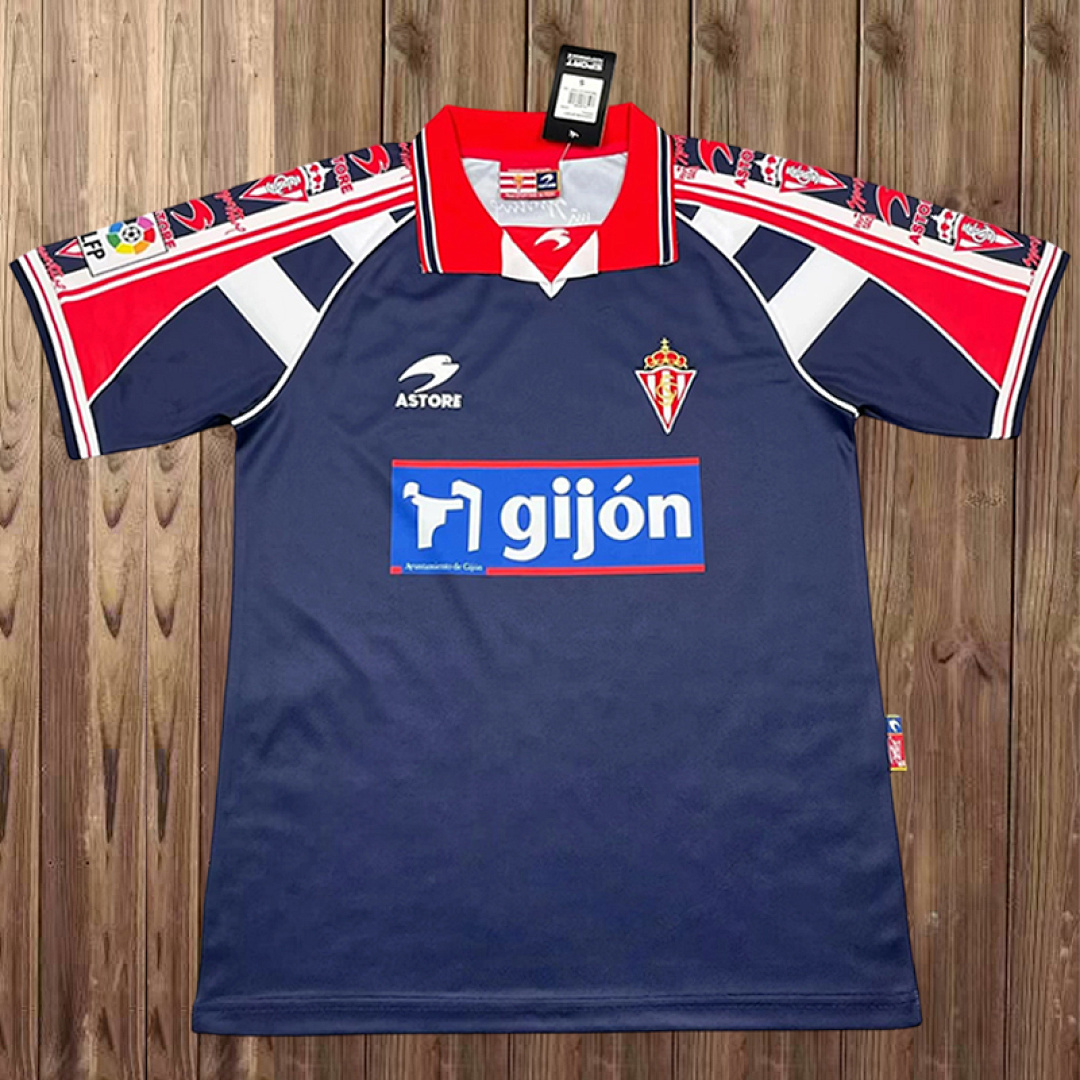 Mens Sporting de Gijon Retro Away Jersey 1999/00 Mens Sporting de Gijon Retro Away Jersey 1999/00 front view flat lay