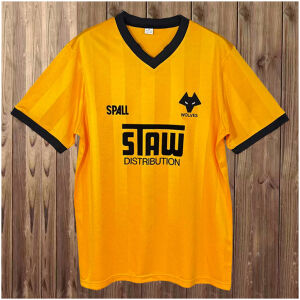 Mens Wolverhampton Wanderers Retro Home Jersey 1986/88 Mens Wolverhampton Wanderers Retro Home Jersey 1986/88 front view flat lay