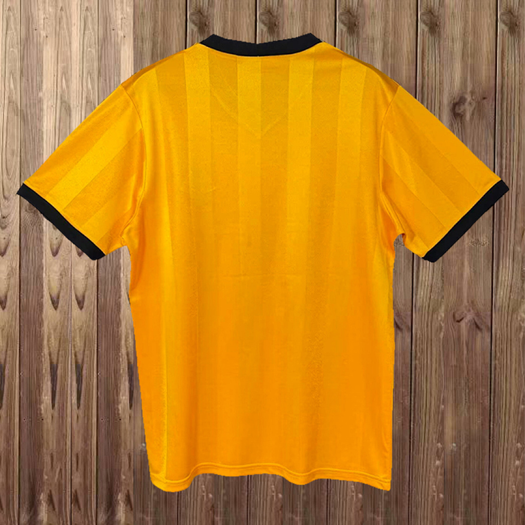 Mens Wolverhampton Wanderers Retro Home Jersey 1986/88 Mens Wolverhampton Wanderers Retro Home Jersey 1986/88 rear view showing authentic team styling