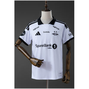 Front view of the Mens Rosenborg Home Jersey 2026/27 in white with black polo collar and two-star crest