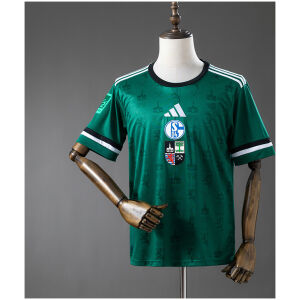 Mens FC Schalke 04 Commemorative Edition Green Jersey 2025/26 Mens FC Schalke 04 Commemorative Edition Green Jersey 2025/26 front view on mannequin