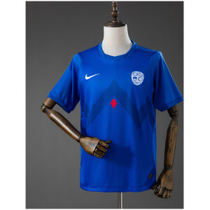 Mens Slovenia Home Jersey 2026 front view in royal blue with Mount Triglav graphic and NZS crest