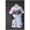 Kids Sao Paulo Home Kit 2026/27 front view showing white jersey with red and black chest stripes and shorts