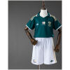 Kids South Africa Away Kit 2026 front view with emerald green polo jersey and white shorts on mannequin