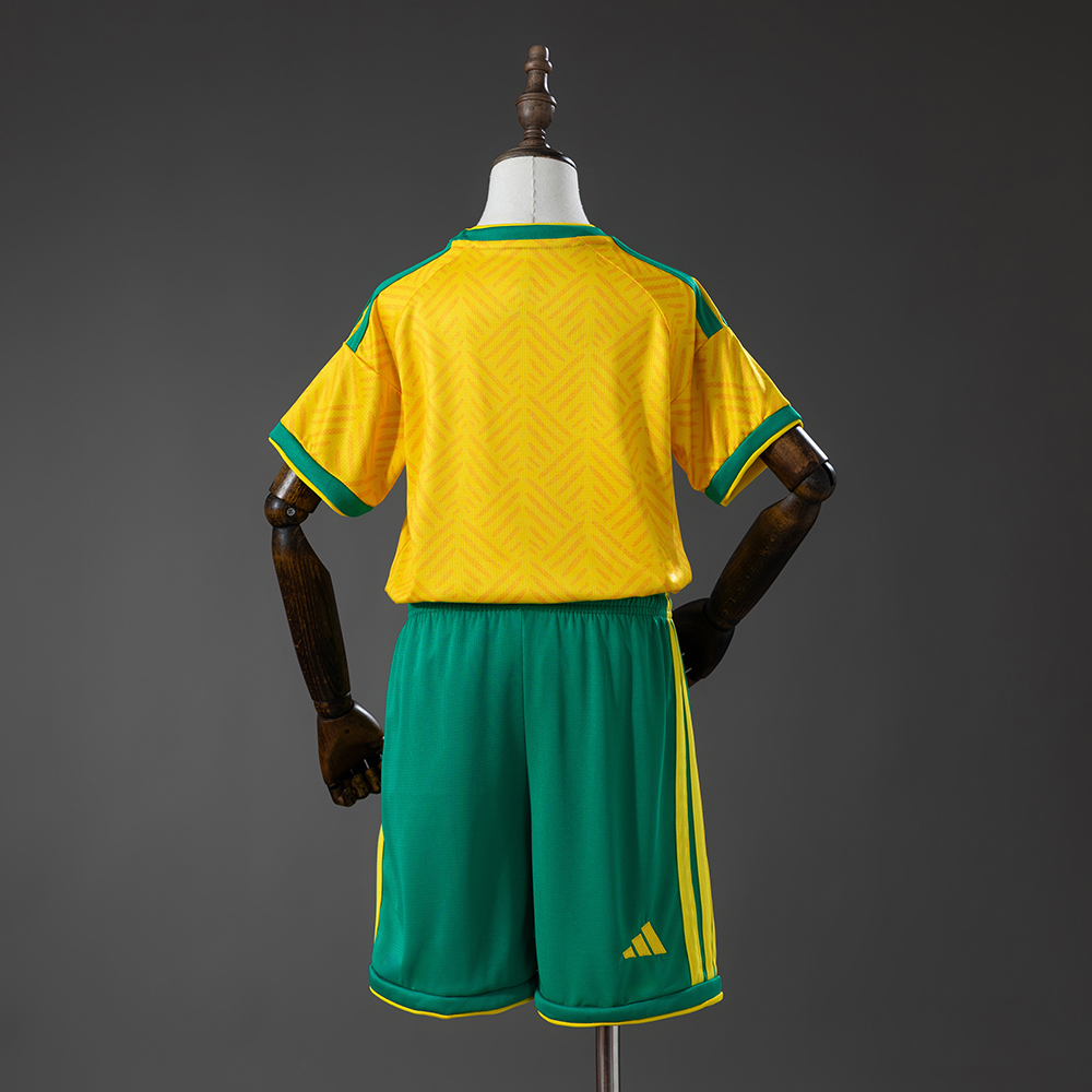Kids South Africa Home Kit 2026 Kids South Africa Home Kit 2026 rear view of shirt and shorts