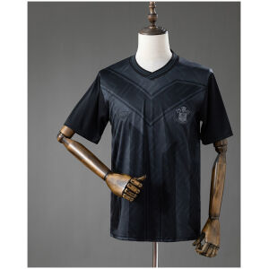 Mens Southampton All Black Retro Jersey 1993/95 front view in blackout styling with tonal chevron pattern