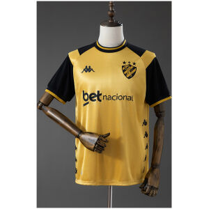 Mens Sport Recife Away Jersey 2026/27 front view in gold and black with lion crest and betnacional sponsor