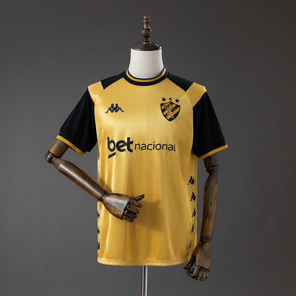 Mens Sport Recife Away Jersey 2026/27 Mens Sport Recife Away Jersey 2026/27 front view in gold and black with lion crest and betnacional sponsor
