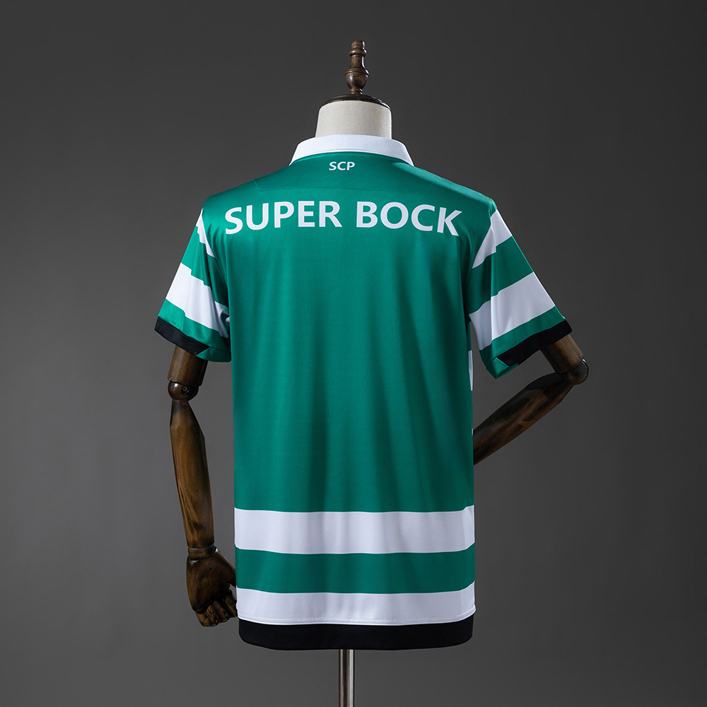 Mens Sporting Lisbon Retro Home Jersey 2018/19 Mens Sporting Lisbon Retro Home Jersey 2018/19 rear view showing matching team styling