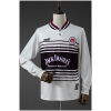 Mens St. Pauli Retro Long Sleeve Home Jersey 1997/98 front view in off-white with brown hoops and Jack Daniels sponsor
