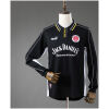 Mens St. Pauli Retro Long Sleeve Away Jersey 1999/00 front view in black with white piping and Jack Daniels sponsor