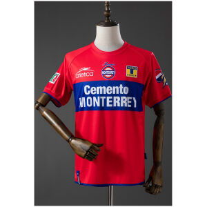 Mens Tigres UANL Retro Away Jersey 2001/02 front view in red and blue