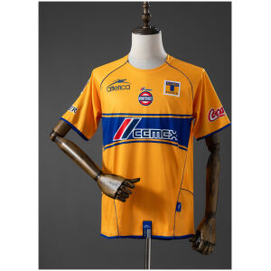 Mens Tigres UANL Retro Home Jersey 2005/06 Mens Tigres UANL Retro Home Jersey 2005/06 front view in yellow with blue trim