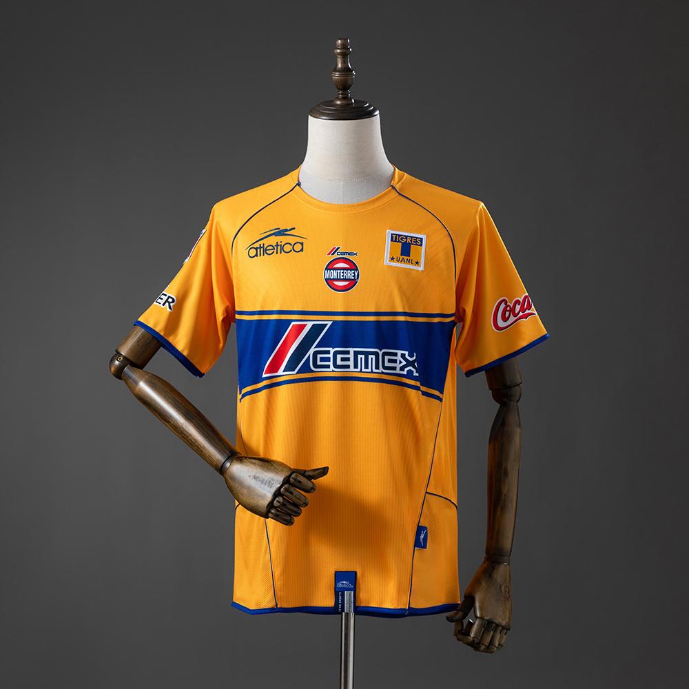 Mens Tigres UANL Retro Home Jersey 2005/06 Mens Tigres UANL Retro Home Jersey 2005/06 front view in yellow with blue trim