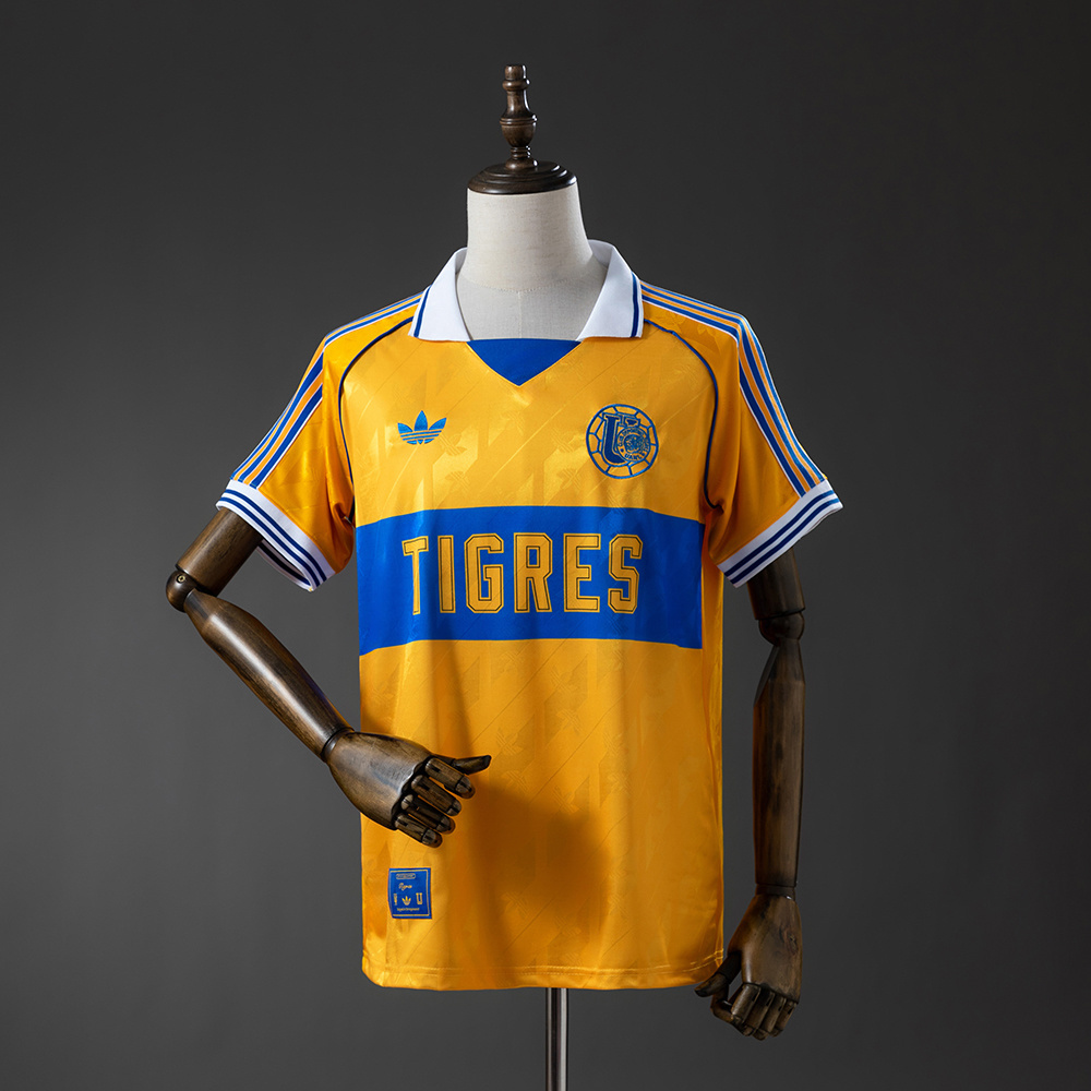 Mens Tigres UANL 65th Anniversary Jersey Mens Tigres UANL 65th Anniversary Jersey front view with blue chest band