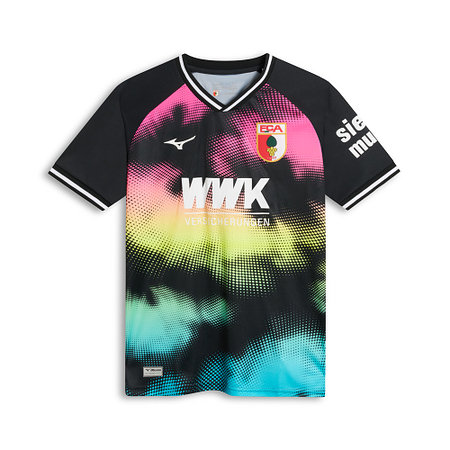 Mens FC Augsburg Goalkeeper Goalkeeper Jersey 2026/27 Mens FC Augsburg Goalkeeper Jersey 2026/27 front view with colour halftone gradient on black