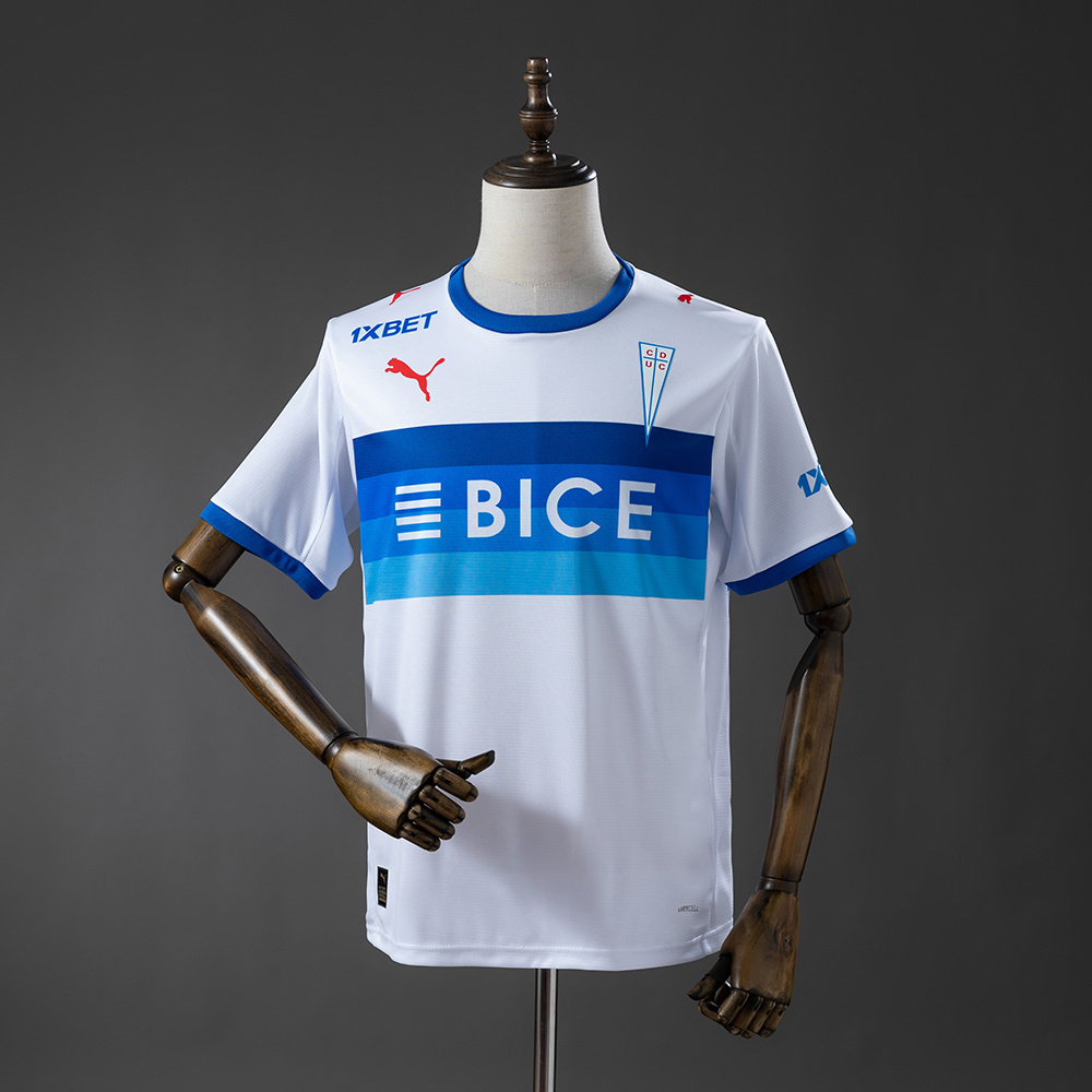 Mens Universidad Home Jersey 2026/27 White and blue Universidad Católica home shirt with crest front view