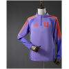 Light purple long-sleeve quarter-zip training jersey with orange stripes front view