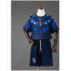 Kids Uruguay Away Kit 2026 front view of navy jersey and shorts with sunbeam graphic and AUF crest