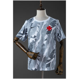 Front view of the Mens Vasco da Gama Pre-Match Jersey 2026/27 featuring grey camouflage pattern and red Maltese cross