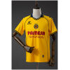 Front view of the Mens Villarreal Style Retro Jersey 2025/26 in yellow with navy blue collar, Villarreal crest, and Pamesa sponsor on a mannequin.