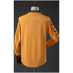 Mens Wolverhampton Wanderers Wolves Retro Long Sleeve Home Jersey 1998/99 rear view showing authentic team styling
