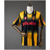 Front view of the Mens Zaragoza Retro Away Jersey 2003/04 displaying black and yellow stripes, Pikolin sponsor, and Real Zaragoza crest on a mannequin.