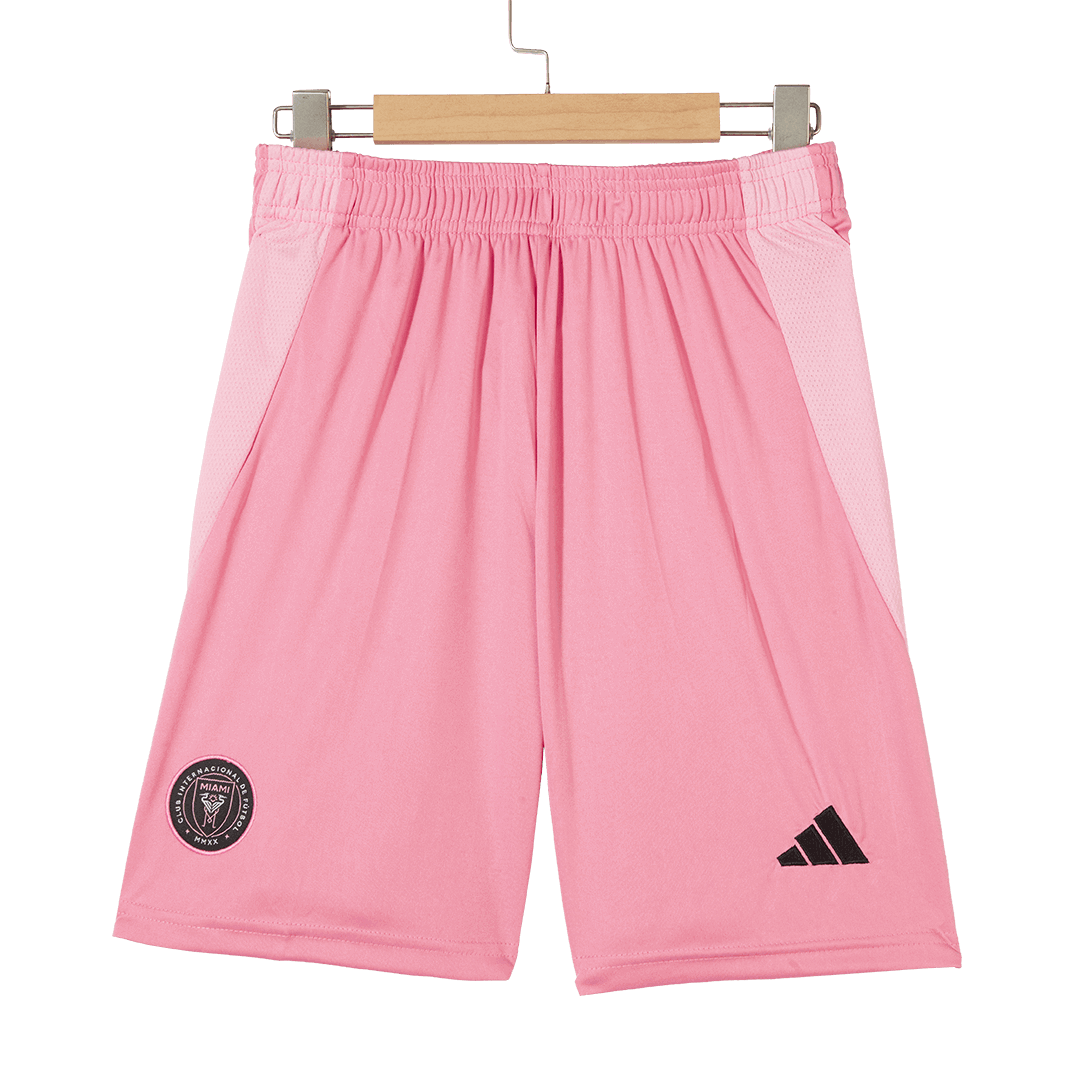 Mens Inter Miami CF Home Shorts 2025 Mens Inter Miami CF Home Shorts 2025 front view in pink with black crest