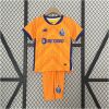Kids Porto Away Kit 2024/25 front view with shirt and matching orange shorts
