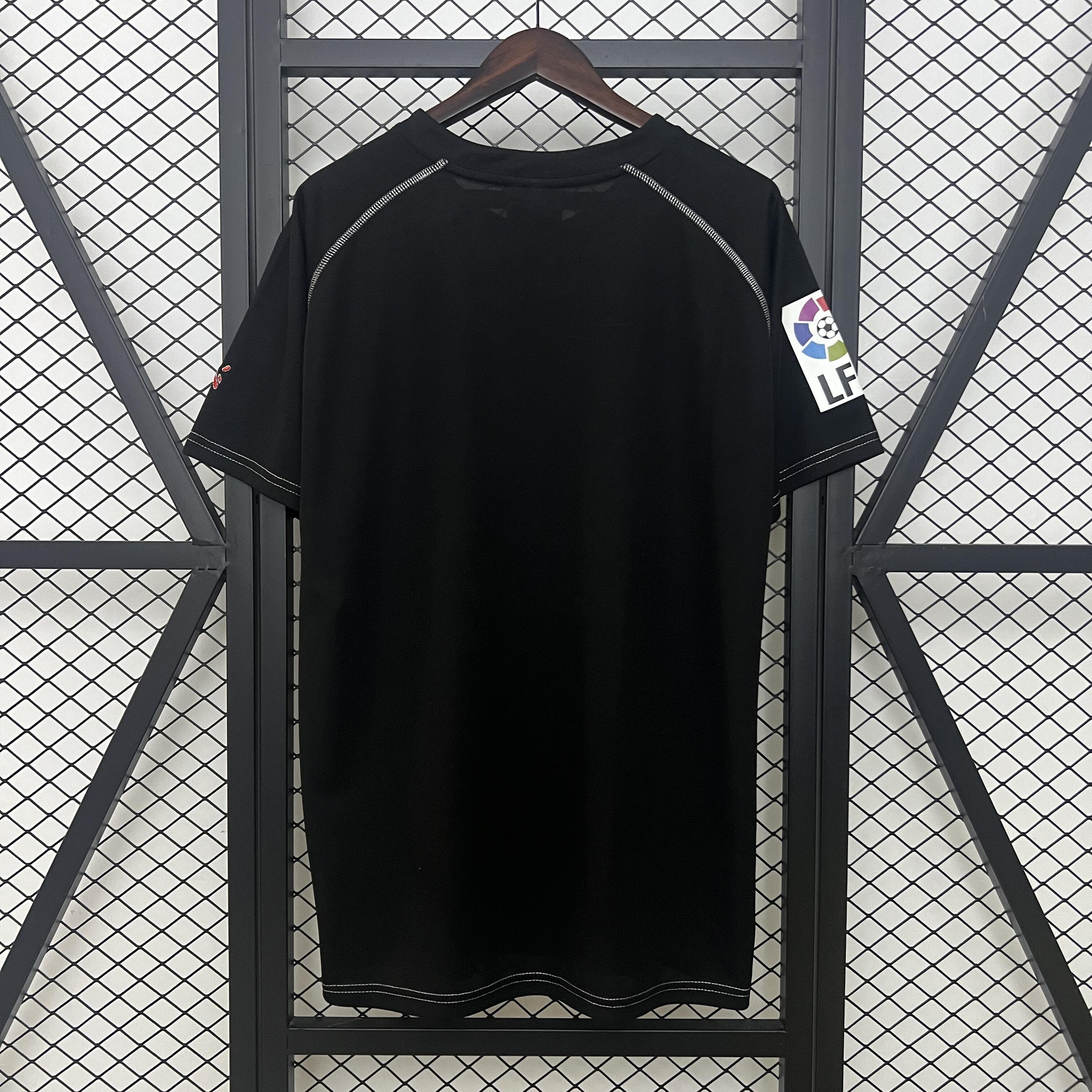 Mens Athletic Bilbao Black Retro Jersey 2005/08 Mens Athletic Bilbao Black Retro Jersey 2005/08 front view on display