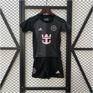 Kids Miami Away Kit 2025/26 front view showing two-tone shirt and shorts