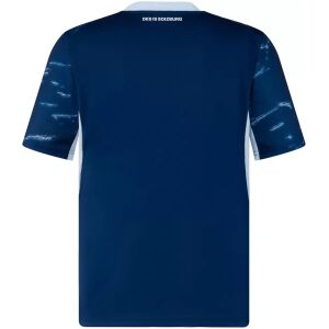 Mens Red Bull Salzburg Third Jersey 2026/27 navy shirt back view with DES IS SOIZBURG motto below collar