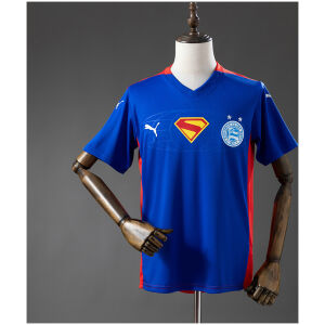 Mens Bahia Superman Edition Blue and Red Jersey 2025/26 front view on display
