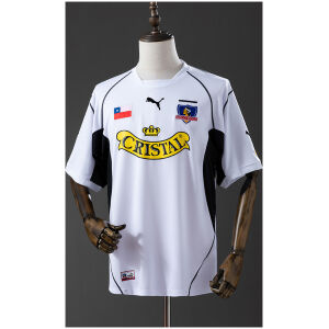 Mens Colo Colo Retro Home Jersey 2003/04 Mens Colo Colo Retro Home Jersey 2003/04 front view with Chile flag