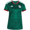 Women's Mexico home jersey in green with Aztec medallion print front view
