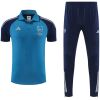 Mens Arsenal Blue Polo Training Shirt + Long Pants Tracksuit 2026/27