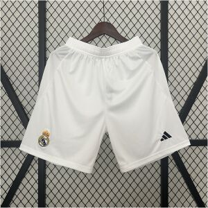 Mens Real Madrid Home Shorts 2024/25 white with crest and drawcord front view