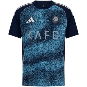 Mens Al Nassr Away Jersey 2025/26 Mens Al Nassr Away Jersey 2025/26 front view showing navy torso and cyan graphic