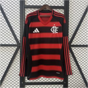 Mens Flamengo Long Sleeve Home Jersey 2025/26 Mens Flamengo Long Sleeve Home Jersey 2025/26 front view on display