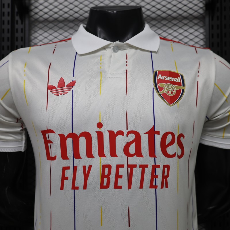 Mens Arsenal Pre-Match Jersey White Stripe 2026/27 Mens Arsenal Pre-Match Jersey White Stripe 2026/27