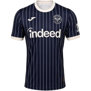 Mens Brentford Away Jersey 2026/27 dark navy pinstriped shirt front view