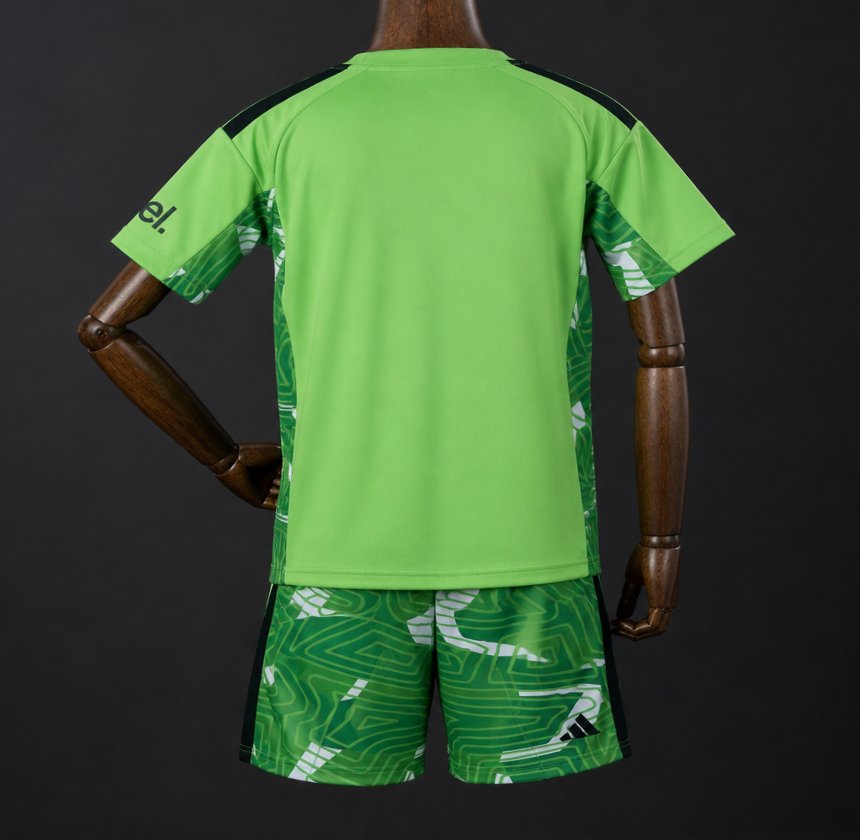 Kids Arsenal Goalkeeper Jersey Neon Green Dark Green 2026/27 Kids Arsenal Goalkeeper Jersey Neon Green Dark Green 2026/27