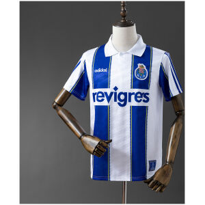 Mens Porto Retro Home Jersey 1995/96 showing blue and white vertical stripes